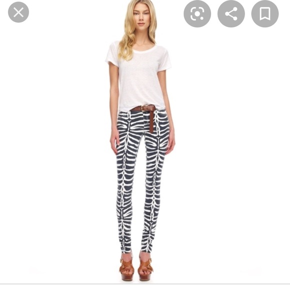 Michael Kors Zebra Striped Jeans, Size 2 - Picture 1 of 4